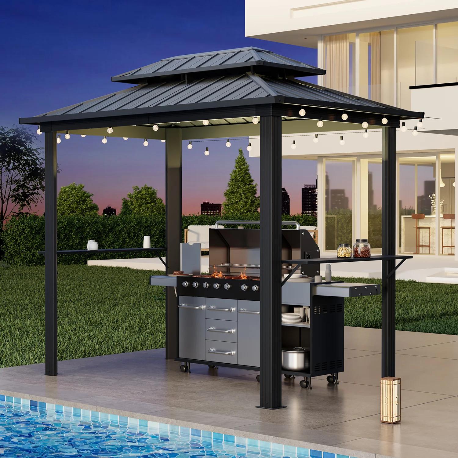 Garden BBQ Leisure Iron Sunshade Facility – Outdoor Iron BBQ Gazebo