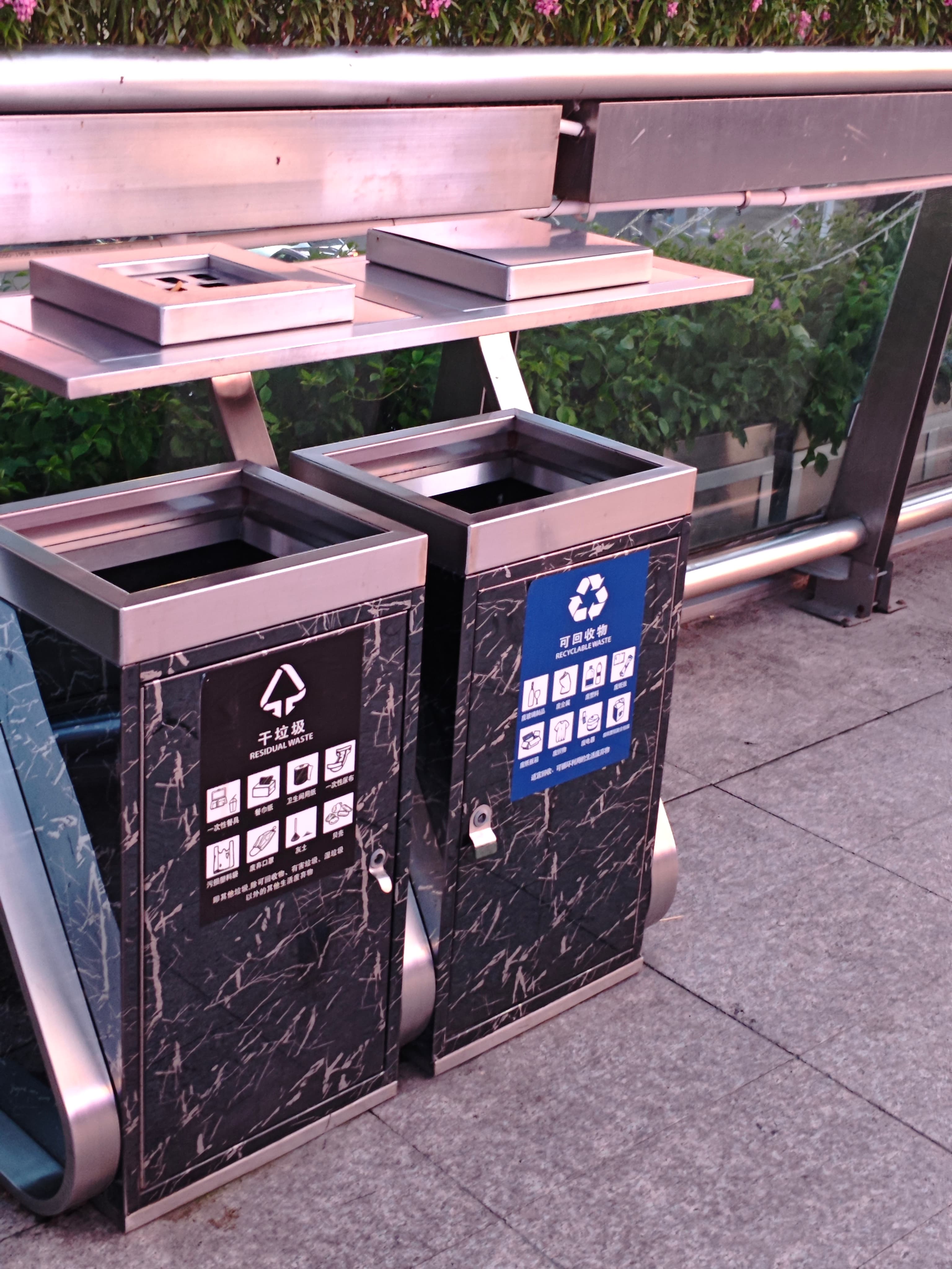 Sorting Trash Bins With Ashtray