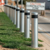 Outdoor iron metal isolation bollards: Road safety protection posts (sheet metal craft)
