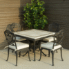 Outdoor vintage carved iron table and chairs: Terrace leisure dining set (iron craft)
