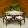 Outdoor carved iron table and chairs: Patio exquisite dining set (iron craft)