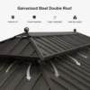 Hardtop Gazebo: Aluminum Frame + Galvanized Steel Double Roof (Outdoor Sunshade and Rainproof Roof)