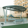 Outdoor iron shade gazebo: Residential area leisure metal shade canopy (sheet metal craft)